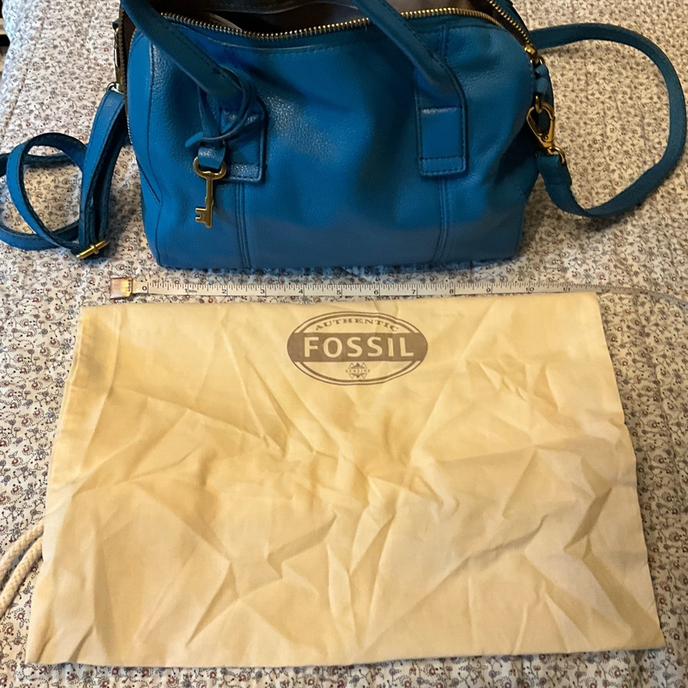 Soft Teal leather Fossil bag!